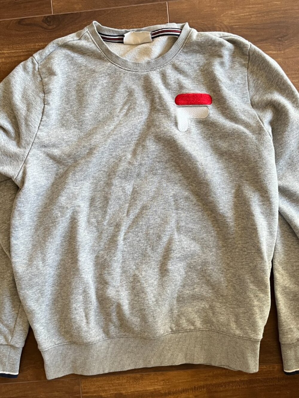 Fila logo grey sweatshirt lounge athletic gym casual streetwear blokecore casual - Picture 10 of 15